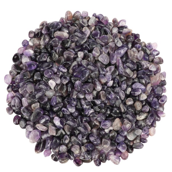 ideayard 1lb Amethyst Tumbled Stone Natural Polished Purpler Round Stone Crystal Quartz Pieces
