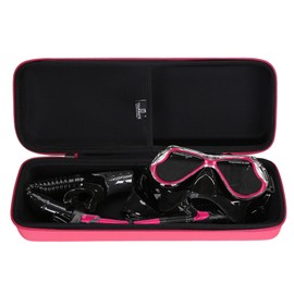 Tourmate Hard Storage Case for Greatever Dry Snorkel Set,Travel Case for Anti-Fog Scuba Diving Mask, Only Case (Rose)