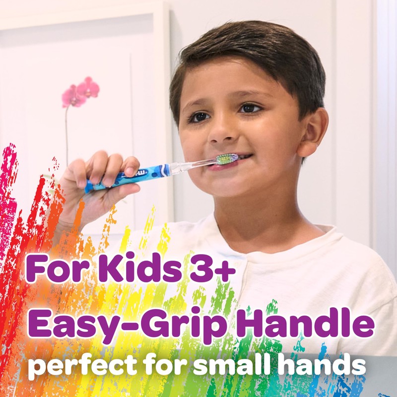 GUM Crayola Kids Light-Up Timer Manual Toothbrush, Soft Bristles with