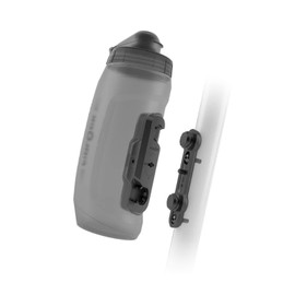 FIDLOCK Twist Bottle 590ml/20oz + Bike Base System | New Leak-Proof, Self-Sealing Bottle Cap | Cage Free Bike Magnetic Bottle Holder | Smoke