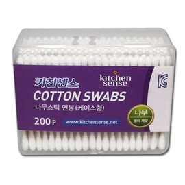 Kitchen Sense Wooden Stick Cotton Swabs Cotton Swab 10ea