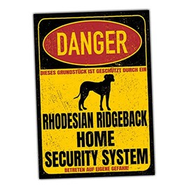 Rhodesian Ridgeback RR Sign Danger Security System Door Sign Dog Sign Warning Sign Dog Safety Sign Dog Private Property Dog Warning Warning