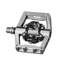 Funn Mamba S (Mamba S) Binding Pedal - Double Sided SPD Compatible Mountain Bike Pedal - Single Sided Flat Pedal - Suitable for Mountain Bike BMX Bicycle Gravel Bicycle Bicycle Pedal (Gray)