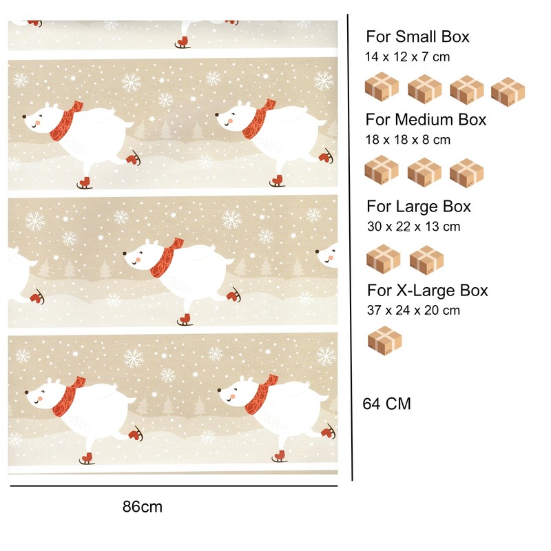 arkamii 3 Sheets Large Wrapping Paper - 34" x 25"