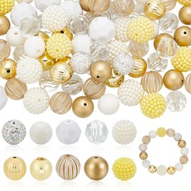 arricraft 102 Stück Kristallperlen Zur Stiftherstellung 10 Stil 16mm /20mm Glas Kaugummiperlen Transparente Runde Acrylperlen Kunstperlen Für Stift Schlüsselanhänger Halskette Armbänder DIY