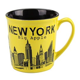 Torkia - New York Big Apple City Skyline Jumbo Ceramic Mugs - 12oz (Yellow)