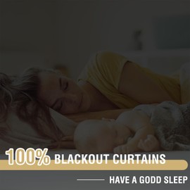 H.VERSAILTEX Taupe Blackout Curtains for Bedroom 84 Inches Long Full Room Darkening Curtains for Living Room Thermal Insulated Rod Pocket Drapes with White Liner for Nursery, Set of 2 Panels, Taupe