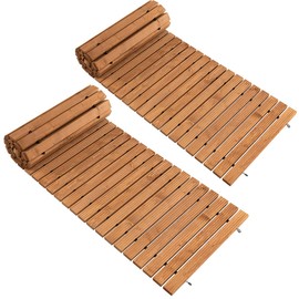 Giantex 8ft Wooden Garden Pathway 2PCS, 22" W Roll Out Hardwood Walkway with Non-Slip Surface, Tools Free Assembly, Outdoor Rustic Decorative Boardwalk Flooring Pavers for Backyard Wedding