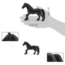 LC JoyCre Realistic Frisian Mare Horse Action Figurine Collection Horse Toy DIY Dioramas Horse Figure for Kid Boys Girls 5 6 7 8 Years Old
