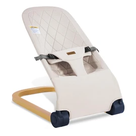 Winchild Baby Bouncer,Portable Baby Bouncer Seat & Foldable with 3 Height Adjustments, Ergonomic Bouncer for Babies 0-6 Months, Wood Grain Style, Natural Vibrations, Includes Storage Bag (Beige)