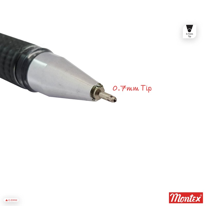 Montex 5 x 0.7mm Steel Tip Smooth Flow Ball Pen