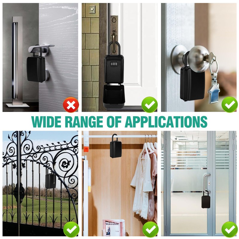 LUROON Key Safe with 4-Digit Combination Code, Large Waterproof Key