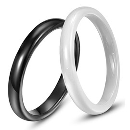 083 Base Women's Men's Unisex Ring, Ceramic, Ceramic, Unbreakable, Round Top, 0.3 inches (7 mm), Zirconia