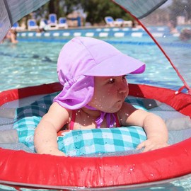 Baby Sun Hat Children's Summer Hat Toddler Peaked Cap with Neck Protection and Ties Hat Flapper UV Protection Beach Hat for 3 Months - 5 Years Girls Boys, purple