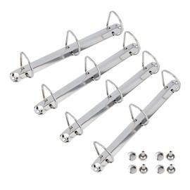 SUPERFINDINGS 4PCS 3-Ring Binder Mechanism A4 Notebook Mechanism Replacement Kit Metal Clip Ring Binder with Screws Nuts D Rings Binding Spines Combs, Inner Diameter: 4cm