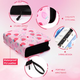 Small 1 Pocket Card Binder for Cards,Mini Trading Card Binder Holder Fits 80 Cards with 40 Removable Sleeves,Card Collection Binder Album Book Case for TCG,MTG,Sports Games (Strawberry Peach)