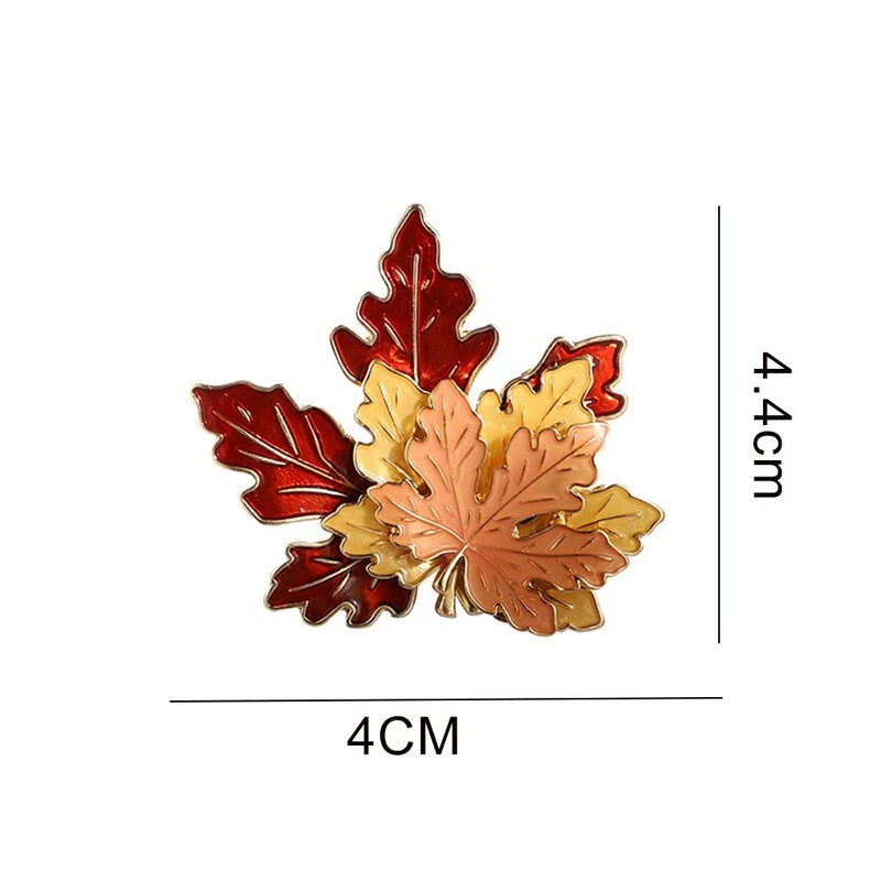 Maple Leaf Brooch Pin Autumn Fall Leaves Brooch Retro Lapel