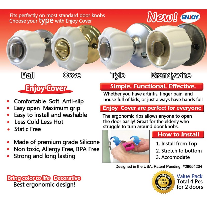 New Enjoy Cover - Door Knob Cover Grips Non Slip