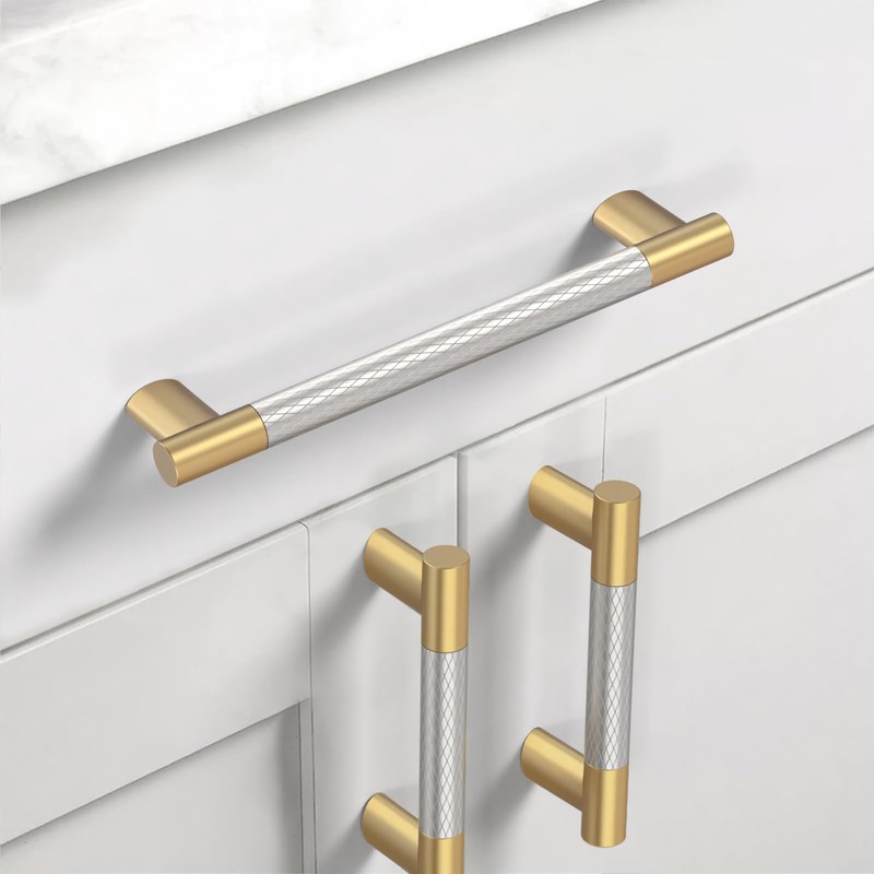Coinkoly 10 Pack 10 Inch(254mm) Gold and Brush Satin Nickel