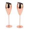 2pcs Copper Champagne Flutes Set Sturdy Thick Bottom Stainless Steel
