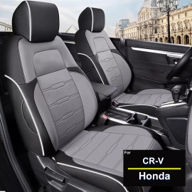 Car Seat Covers Set 5-Seats PU Leather Waterproof For Honda CRV 2017-2022 Gray