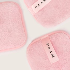 PAAM | Set de 3 almohadillas de microfibras orgánicas para desmaquillar. Pads desmaquillantes reutilizables. Suaves Almohadillas de limpieza facial Lavables.