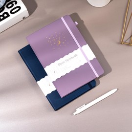 CAGIE Blue& Purple Journal Notebooks for Work, 2 Pack 192 Pages Lined Journaling Notebook, Hardcover Journals for Women Men Writing Gifts, 5.7" x 8.3"