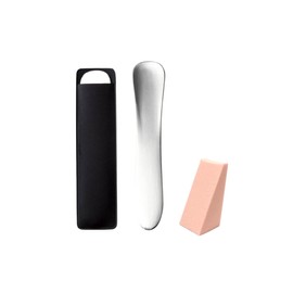 Makeup Spatula, Stainless Steel, Made in Japan, Stainless Steel, Mini Small Spatula (Case Included, Convenient for Portability and Storage) Cream, Makeup Tools, Skin Care, Liquid Foundation, Makeup Base