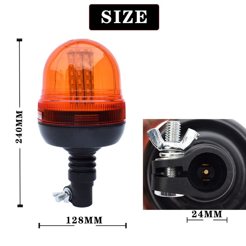 LED Beacon Warning Signal Light Amber Truck Rotating Flash Emergency