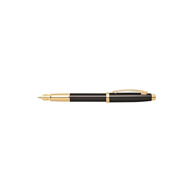 Sheaffer 100 Glossy Black Lacquer with Gold-Tone Fountain Pen with
