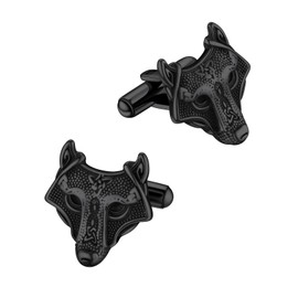 Punk Wolf Cuff Links Sets - Mens Tuxedo Cufflinks and Studs Formal Set - Vintage Animals Amulet Shirt Accessories