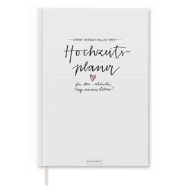 Eine der Guten XXL Wedding Planner with Many Checklists, Schedule, To-Do Lists, Wedding Planner as Notebook, 184 S, A4, Hardcover, White, Recycled Paper, Climate Neutral Printed