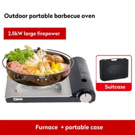 BBQ Grill Butane Camping Stove (Only Portable Gas Stove with Case) Ideal for Outdoor Cooking/Camping/Road Trips, Precise Heat Contro l Outdoor camp