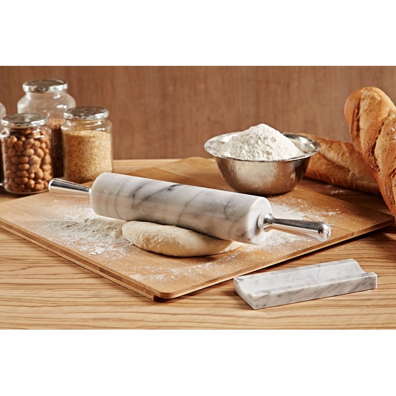 JEmarble Rolling Pin/Aluminum Handles 18 inch(Black)(Premium Quality) Polished Surface 18-inch(10"Barrel)