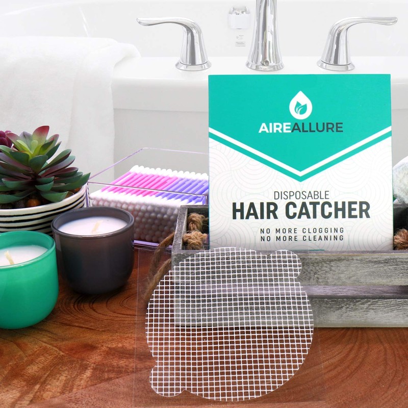 Aire Allure, 50 Pack, Disposable Shower Drain Hair Catcher Mesh