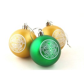 Celtic Christmas Tree Baubles XMAS Decorations Football Gift - 3 Pack