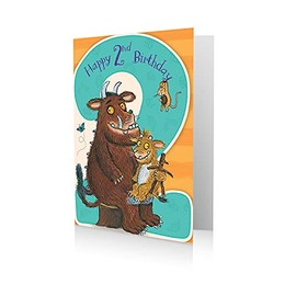 Danilo Promotions Age 2 Birthday Card, Gruffalo Age 2 Birthday Card, 2nd Birthday Card Gruffalo, Happy 2nd Birthday Card,Multi,7 x 5