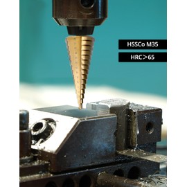 QWORK® HSS M35 Cobalt Step Drill 4-32 mm, Robust Taper Drill Bit for Stainless Steel/Iron/Aluminium/Plastic/Wood - 10 mm Triangular Shank