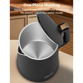 Electric Kettle, 1.7L Double Wall Stainless Steel Cool Touch, Water Boiler & Heater, 1500W Hot Tea Pot, Auto Shut-Off & Boil Dry Protection, BPA-Free, Cordless Base & LED Indicator, Black