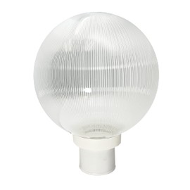 KastLite Lamp Post Globe Combo Lighting Fixture | 10" Prismatic Acrylic Lens with White Fitter & Twist Lock Mounting | Fits 3" Diameter Posts (Not Included) | Comes with with 5000K LED Bulb