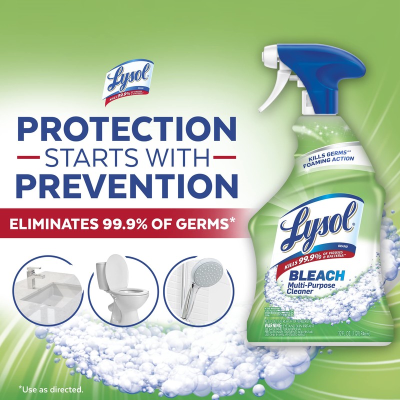 Lysol All Purpose Cleaner with Bleach, 32 Ounce (Pack of