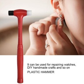 Pongnas Mini Hard Plastic Mallet, Gold Tool Jewelry Portable Double Head Watch Repair Hammer DIY Repair Tool Perfect for Leather Crafts, Jewelry