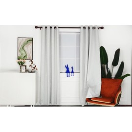 INLINAS 52W x 95L Inch Blackout Curtains for Bedroom Living Room, Foil Printed Wave Lines with Dots Pattern, Thermal Insulated and Noise Reducing, Greyish White, 2 Panels