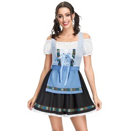 Kate Kasin Women's German Bavarian Beer Wench Costume Maid Outfit Oktoberfest Waitress Dirndl Dress