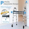 Narrow Walker for Seniors, Adjustable Width Folding Walker with 5"