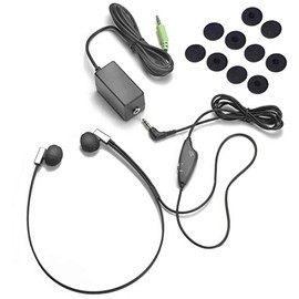 Executive Communication Systems Flexfone FLX-10 Twin Speaker Transcription Headset with Volume Control with 5 Extra Pairs of Sponges