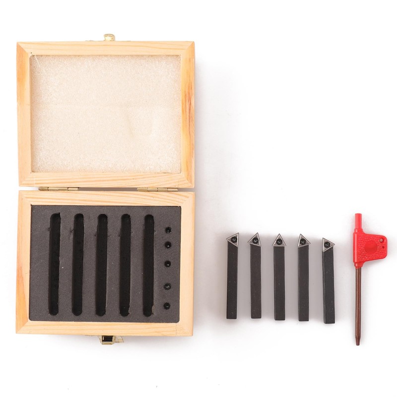Oudtinx 5PCS Indexable Carbide Turning Tools Set 1/4" AL/AR/BL/BR/E Style