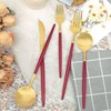 Matte Red Gold Silverware Set 30 Pieces, FAMEWARE Stainless Steel
