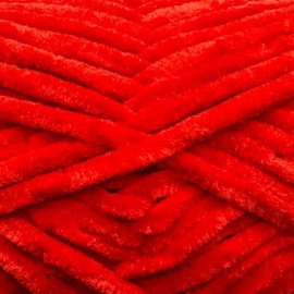 Buvemu Cuddly Velvet Chenille Yarn, Super Soft Fluffy Bulky for Knitting Crocheting Crafting Blanket Amigurumi, Durable for Shedding, 100 Gram (3.53 Ounces) 109 Yards (100 Meters) (Red) (3 Skeins)