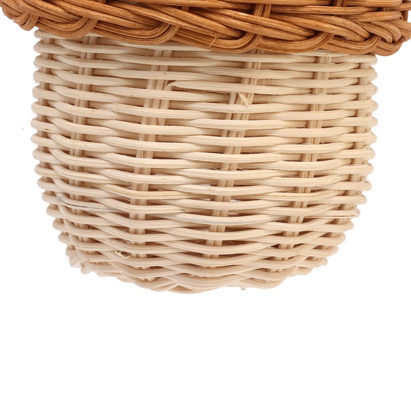 Mumusuki Rattan Woven Basket Bag, Handmade Acorn Shape Basket, Shoulder
